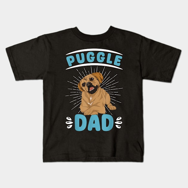 Mens Dog Lover Dad Dog Owner Animal Lover Fathers Day Pet Puggle Kids T-Shirt by Jennifer Wirth